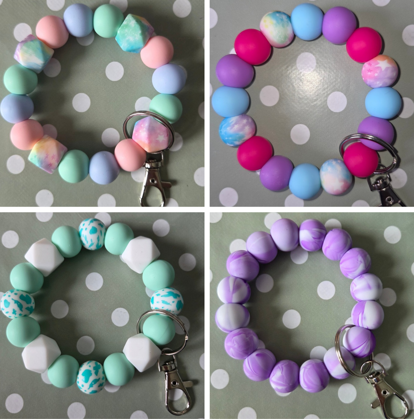 Silicone Beaded Keyrings